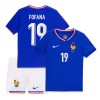 Original Trikotsatz Frankreich Fofana 19 Heimtrikot EURO 2024 Für Kinder